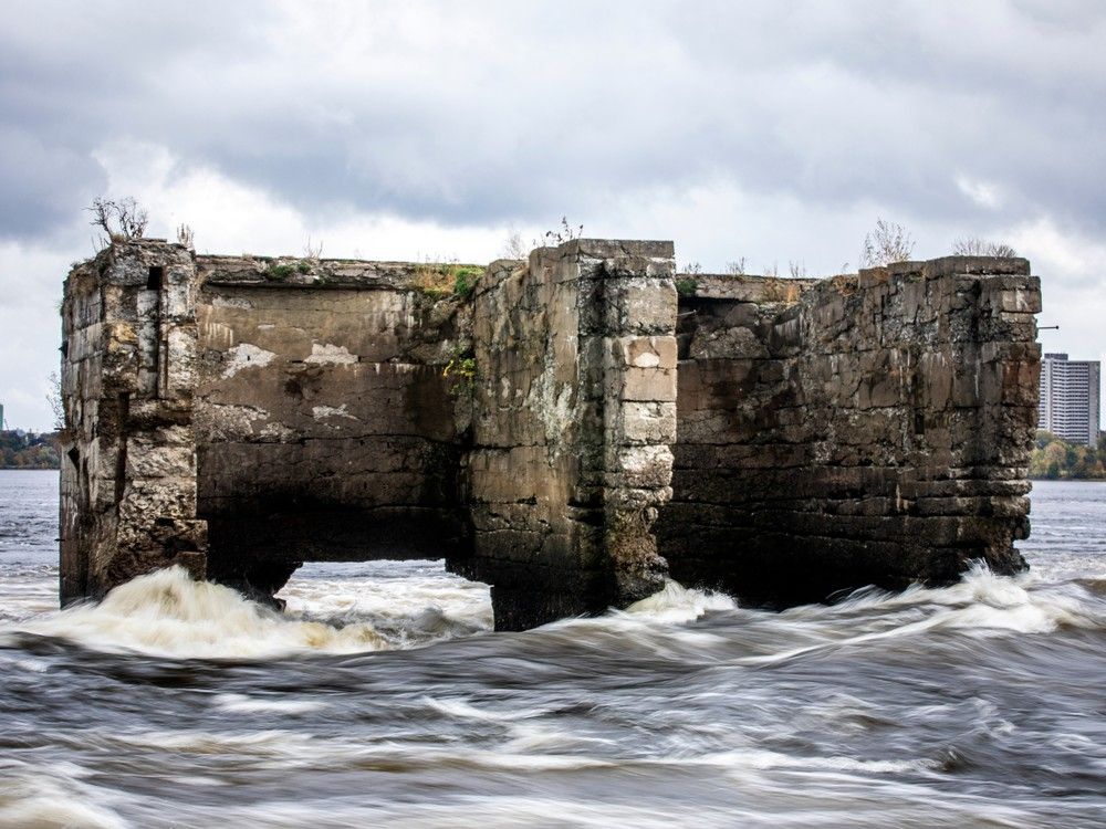 Historic Aylmer ruins at Desch&ecirc;nes Rapids on the Ottawa River.