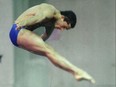 Fernando Henderson competes in a diving event.