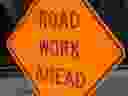 A file photo of a road construction sign.