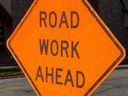 A file photo of a road construction sign.