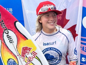 Erin Brooks, seen here at the ISA World Surfing Games in Surf City, El Salvador, in June, has had her bid for Canadian citizenship turned down by the federal government.