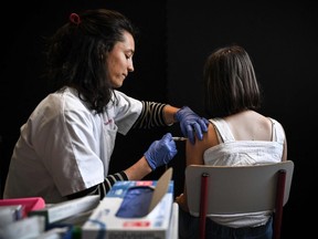 Student gets vaccine.