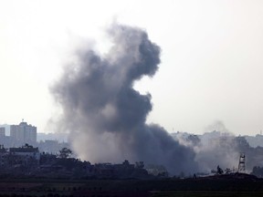 Smoke from strike on Gaza