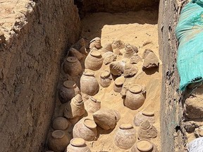 5,000-year-old wine jars discovered in the tomb