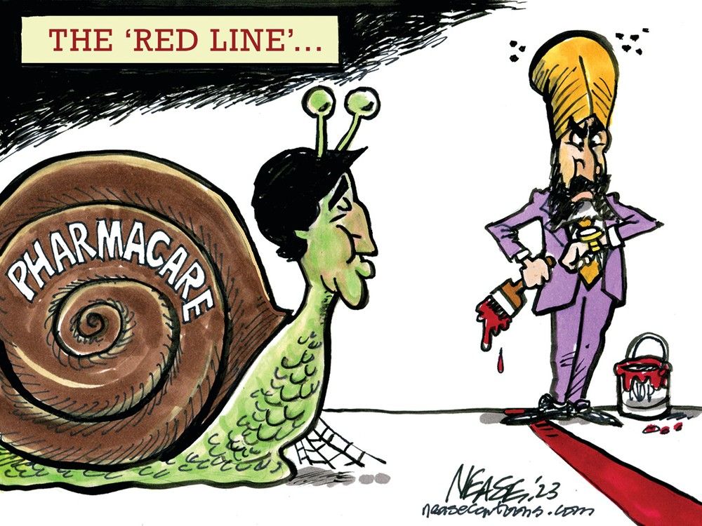 cartoon of Trudeau and Singh