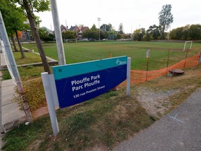 sign for Plouffe Park