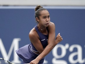 Leylah Fernandez of Canada during the first round of the U.S. Open tennis tournament, Tuesday. Aug. 29, 2023, in New York.
