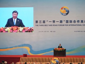 Xi Jinping, China's president, speaks during the opening ceremony at the Belt and Road Forum in Beijing, China, on Wednesday, Oct. 18, 2023.