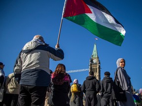 Palestinian supporters on Parliament Hill