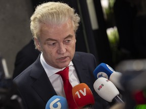 Geert Wilders at microphone