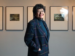 OTTAWA, ON. FEBRUARY 21, 2014: Photographer Jennifer Dickson at a retrospective of her work at Wallack Galleries on Bank Street.