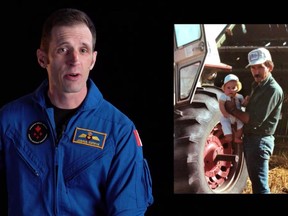 Joshua Kutryk, who grew up in a farm in Alberta, is seen in a video by the Canadian Space Agency.