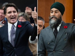 Prime Minister Justin Trudeau and NDP Leader Jagmeet Singh faced off during question period in the House of Commons, Wednesday, November 8, 2023.