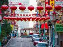 A streetscape in San Francisco's Chinatown.