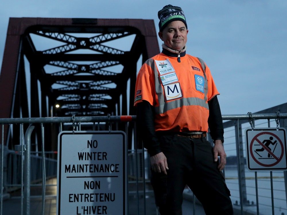 Dave Adams, manager of the Kitchissippi Winter Trail&nbsp;on the Ottawa side of the William Commanda Bridge,&nbsp;Nov. 23, 2023.&nbsp; 