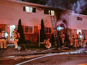 Ottawa fire battled a fire in a townhouse on Carsons Road near Den Haag Drive.