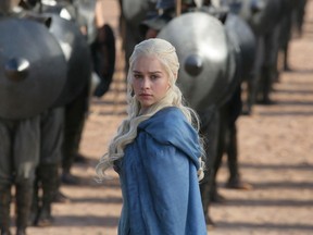 Undated handout photo of Emilia Clarke in Game of Thrones, season 3.