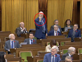 Ken McDonald was voting in the House of Commons when he appeared to give the middle finger.