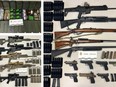 A number of prohibited weapons — including handguns, assault rifles, shotguns, ammunition and magazines — were seized by Canada Border Services Agency after residences were searched in Kingston and Petawawa last month.