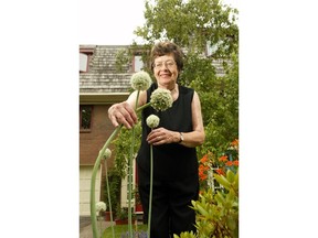 Jennifer Dickson and her home garden, in 2006.