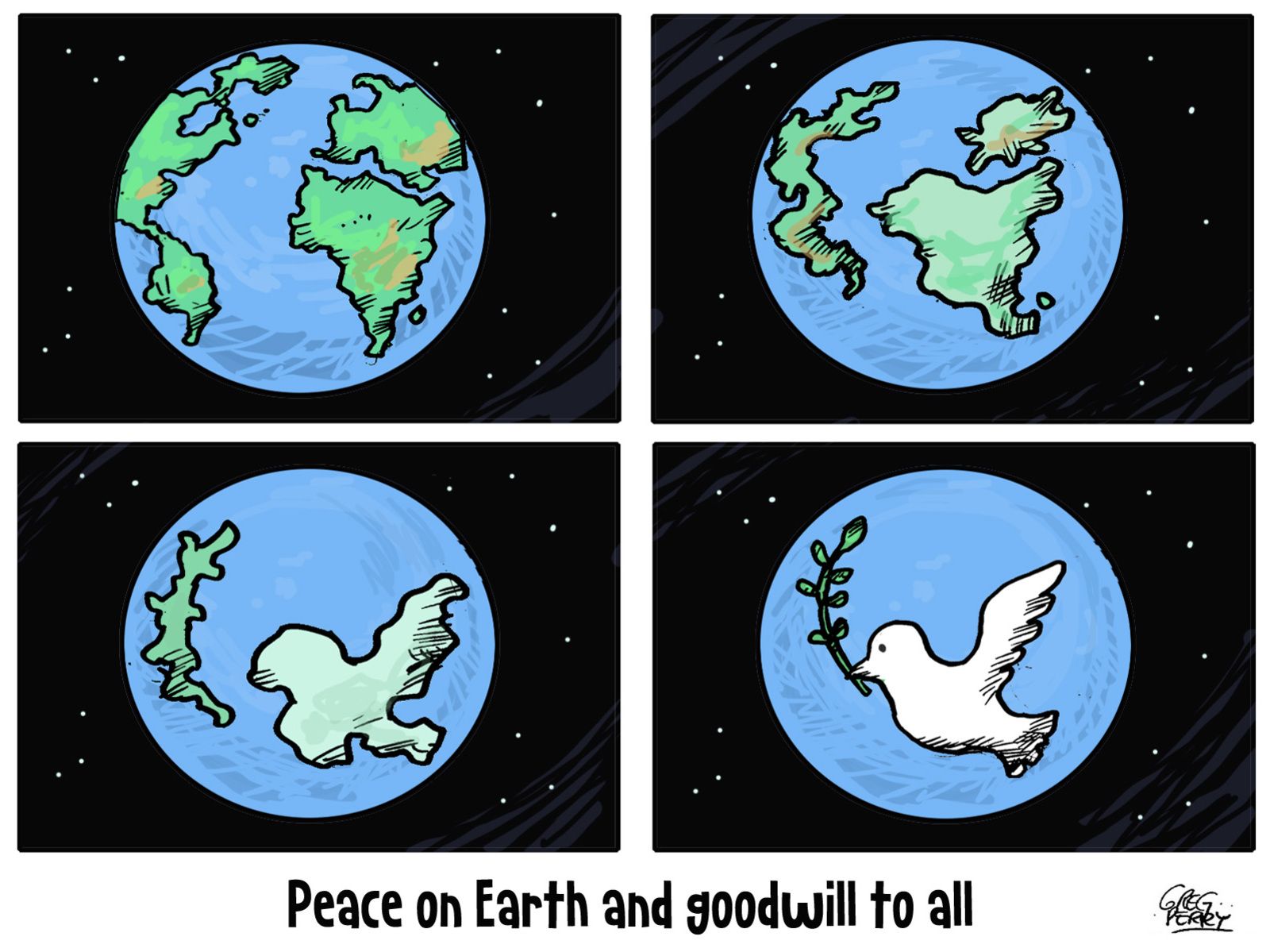 Peace on Earth cartoon