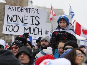 Thousands of people attended a pro-Israel rally on Parliament Hill on Monday, Dec. 4, 2023.