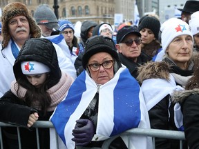 Thousands of people attended a pro-Israel rally on Parliament Hill on Monday, Dec. 4, 2023.