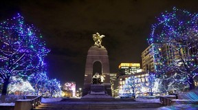 National War Memorial Winter Lights Across Canada
