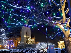 National War Memorial Winter Lights Across Canada