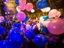 File photo/ Balloons drop at the Hogman-eh! Scottish style New Year's Eve celebration at the Aberdeen Pavilion at Lansdowne Park.