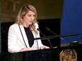 Foreign Affairs Minister Mélanie Joly speaks at the United Nations in 2022.