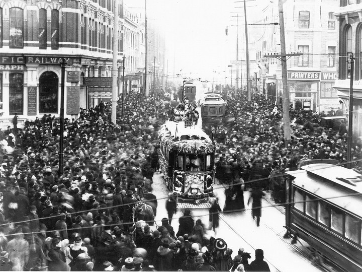  On Christmas Eve 1896, Ottawa industrialist Warren Soper appeared atop a streetcar as Santa Claus.