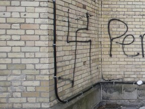 hate symbol on building wall
