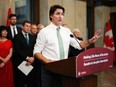 Prime Minister Justin Trudeau makes an announcement that the government will double the carbon price rebate for rural Canadians beginning next April during a news conference in Ottawa on Thursday, Oct. 26, 2023.