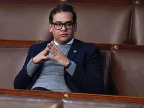 Rep. George Santos, R-N.Y., waits for the start of a session in the House chamber as the House meets for the fourth day to elect a speaker and convene the 118th Congress in Washington, Jan. 6, 2023.