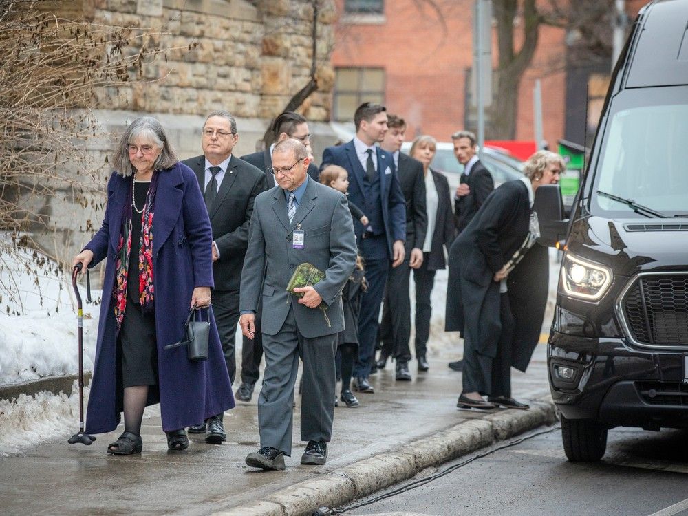 Family, friends, dignitaries and fellow politicians joined together for the state funeral of former NDP leader Ed Broadbent on Sunday, Jan. 28, 2024. The memorial was held at the Carleton Dominion-Chalmers Centre. Broadbent died Jan. 11 at the age of 87. His family arrived to the service together Sunday afternoon.