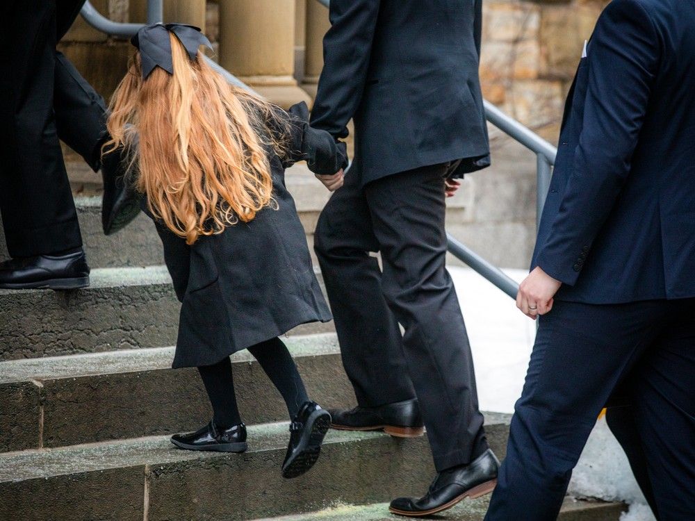 Family, friends, dignitaries and fellow politicians joined together for the state funeral of former NDP leader Ed Broadbent on Sunday, Jan. 28, 2024. The memorial was held at the Carleton Dominion-Chalmers Centre. Broadbent died Jan. 11 at the age of 87. His family arrived to the service together Sunday afternoon.