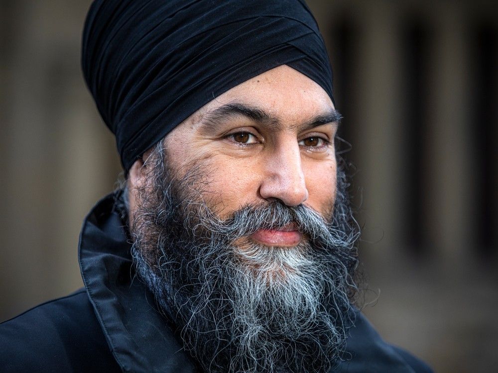 NDP Leader Jagmeet Singh addressed the media before the service Sunday afternoon.