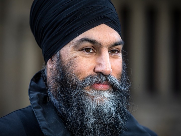  NDP Leader Jagmeet Singh addressed the media before the service Sunday afternoon.