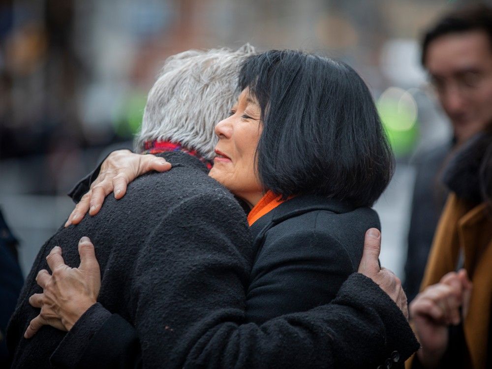 Olivia Chow, mayor of Toronto and widow of Jack Layton, was at the service Sunday afternoon.