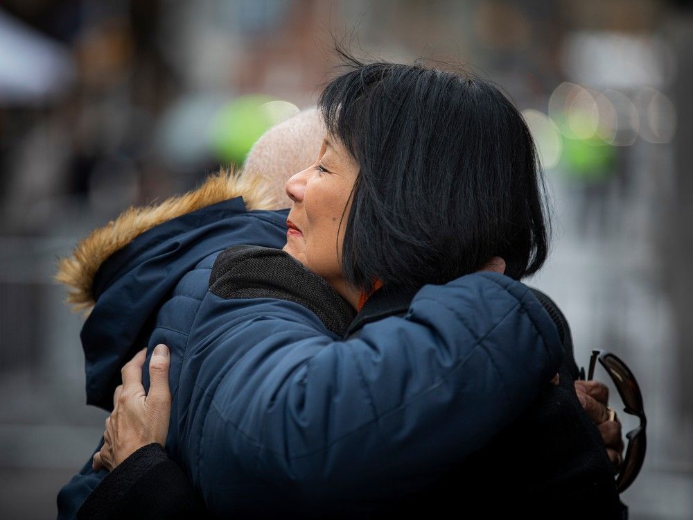 Olivia Chow, mayor of Toronto and widow of Jack Layton, was at the service Sunday afternoon.