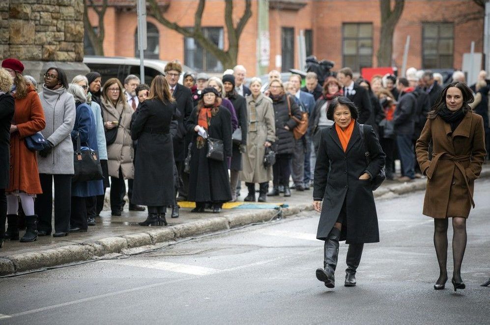 Olivia Chow, mayor of Toronto and widow of Jack Layton, was at the service Sunday afternoon.
