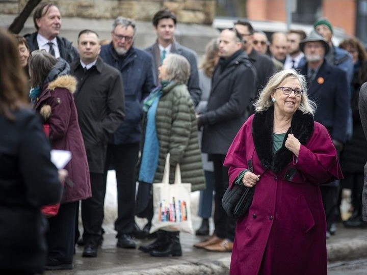  Elizabeth May, leader of the Green Party of Canada, took part in the special service Sunday.