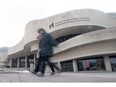 People walk past the Canadian Museum of History.