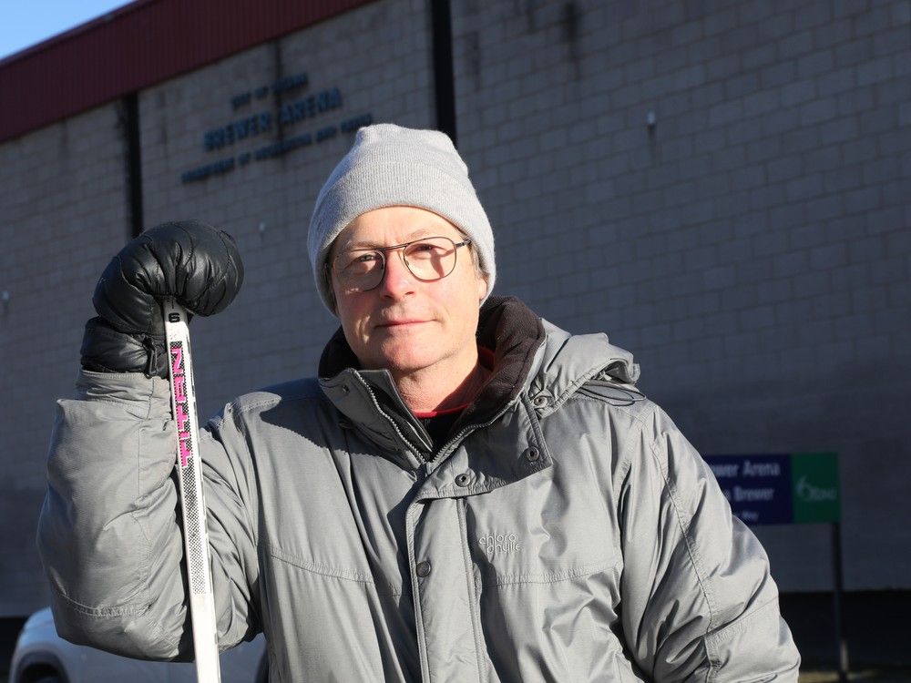 David Chernushenko outside the Brewer Arena, on Jan. 4, 2024.. He wrote an oped about defacing an ad inside the arena because he felt it was propaganda for the oil and gas industry.
