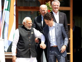 Narendra Modi and Justin Trudeau at the 2022 Group of Seven leaders summit in Germany.