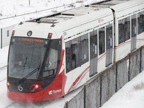 LRT train coming in to Tunney's Pasture
