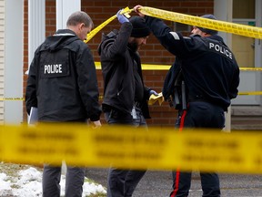 OTTAWA - Nov 23, 2023 -- Police investigate an early morning shooting in Ottawa's Centrepointe neighbourhood. Officers were on scene responding to a homicide.