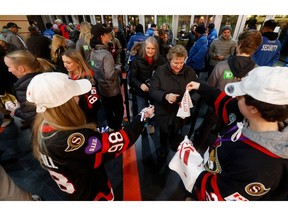 The PWHL home opener between Ottawa and Montreal took place at the TD Place Arena in Ottawa Tuesday. Fans arrive Tuesday night. TONY CALDWELL, Postmedia.