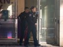 Members of the Ottawa Police Service leave the scene of a shooting in the Dow's Lake area on Monday, Jan. 29, 2024.